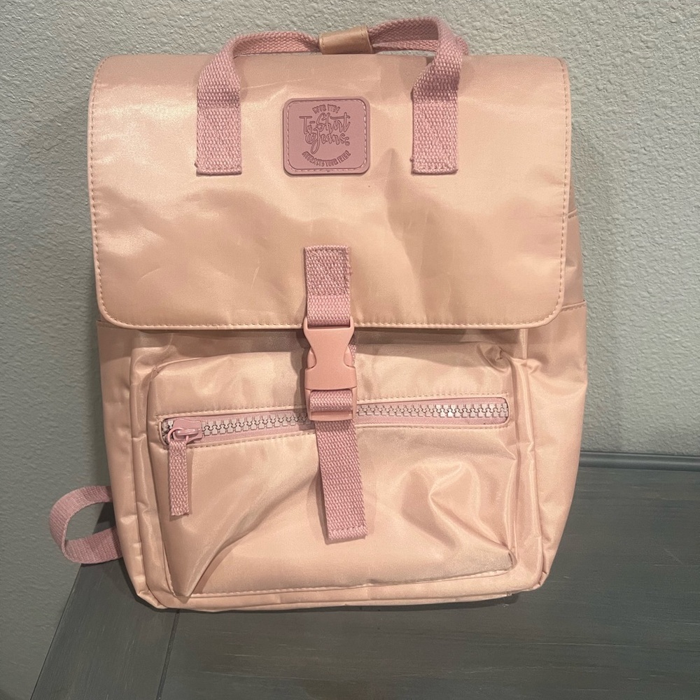 Pink Backpack with Front Pocket
